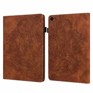 For Huawei MatePad SE 10.4 2022 Peacock Embossed Pattern Leather Tablet Case(Brown)