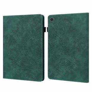 For Samsung Galaxy Tab S5e Peacock Embossed Pattern Leather Tablet Case(Green)
