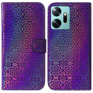 For Infinix Zero 20 / X6821 Colorful Magnetic Buckle Leather Phone Case(Purple)