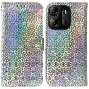 For Tecno Spark Go 2023 / Pop 7 Pro Colorful Magnetic Buckle Leather Phone Case(Silver)