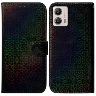 For Motorola Moto G13 / G23 / G53 Colorful Magnetic Buckle Leather Phone Case(Black)