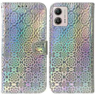 For Motorola Moto G13 / G23 / G53 Colorful Magnetic Buckle Leather Phone Case(Silver)