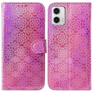For Motorola Moto G73 Colorful Magnetic Buckle Leather Phone Case(Pink)