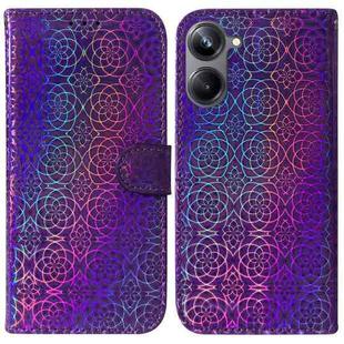 For Realme 10 Pro 5G Colorful Magnetic Buckle Leather Phone Case(Purple)