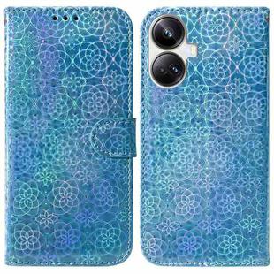 For Realme 10 Pro+ Colorful Magnetic Buckle Leather Phone Case(Blue)