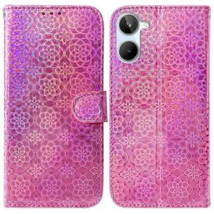 For Realme 10 4G Colorful Magnetic Buckle Leather Phone Case(Pink)