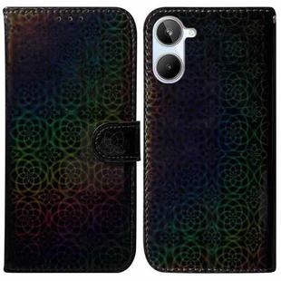 For Realme 10 4G Colorful Magnetic Buckle Leather Phone Case(Black)