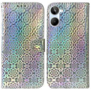 For Realme 10 4G Colorful Magnetic Buckle Leather Phone Case(Silver)