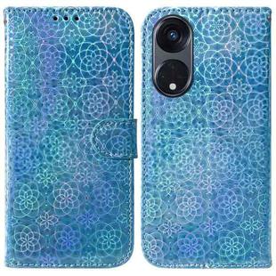 For OPPO Reno8 T 5G / A1 Pro 5G Colorful Magnetic Buckle Leather Phone Case(Blue)