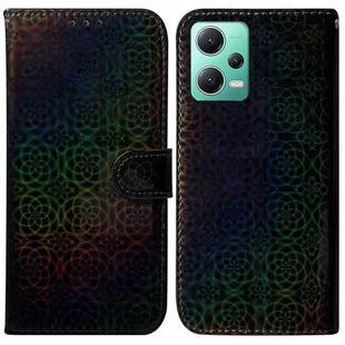 For Xiaomi Redmi Note 12 5G Colorful Magnetic Buckle Leather Phone Case(Black)