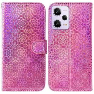 For Xiaomi Redmi Note 12 Pro Colorful Magnetic Buckle Leather Phone Case(Pink)