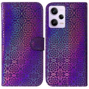For Xiaomi Redmi Note 12 Pro Colorful Magnetic Buckle Leather Phone Case(Purple)