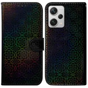 For Xiaomi Redmi Note 12 Pro+ Colorful Magnetic Buckle Leather Phone Case(Black)