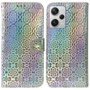 For Xiaomi Redmi Note 12 Pro+ Colorful Magnetic Buckle Leather Phone Case(Silver)