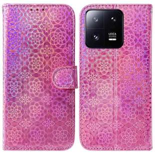 For Xiaomi 13 Pro 5G Colorful Magnetic Buckle Leather Phone Case(Pink)