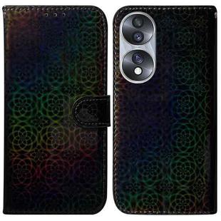 For Honor 70 Colorful Magnetic Buckle Leather Phone Case(Black)