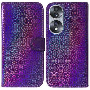 For Honor 70 Colorful Magnetic Buckle Leather Phone Case(Purple)