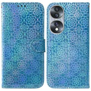 For Honor 70 Colorful Magnetic Buckle Leather Phone Case(Blue)