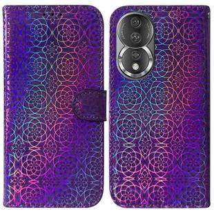 For Honor 80 Colorful Magnetic Buckle Leather Phone Case(Purple)