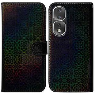 For Honor 80 Pro Colorful Magnetic Buckle Leather Phone Case(Black)