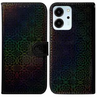 For Honor 80 SE Colorful Magnetic Buckle Leather Phone Case(Black)