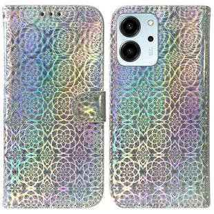 For Honor 80 SE Colorful Magnetic Buckle Leather Phone Case(Silver)