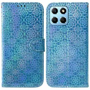 For Honor X8 5G Colorful Magnetic Buckle Leather Phone Case(Blue)