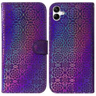 For Samsung Galaxy A04e / F04 / M04 Colorful Magnetic Buckle Leather Phone Case(Purple)