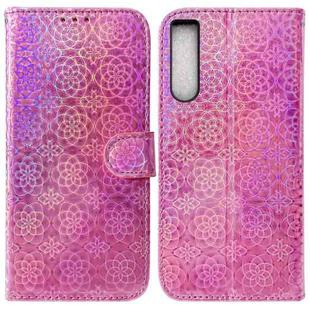 For Sony Xperia 10 IV 2023 Colorful Magnetic Buckle Leather Phone Case(Pink)