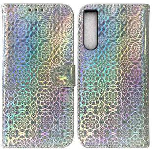 For Sony Xperia 10 IV 2023 Colorful Magnetic Buckle Leather Phone Case(Silver)