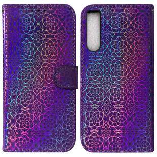 For Sony Xperia 10 IV 2023 Colorful Magnetic Buckle Leather Phone Case(Purple)