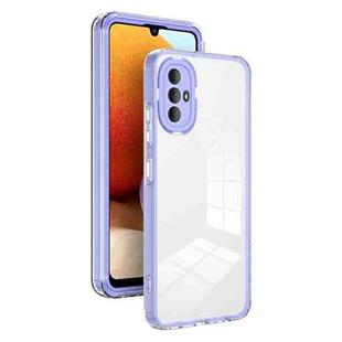 For Motorola Moto G Power 2022 3 in 1 Clear TPU Color PC Frame Phone Case(Purple)