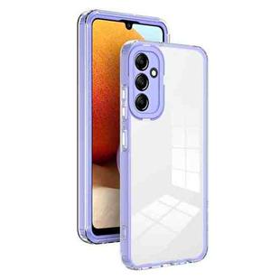 For Samsung Galaxy A54 5G 3 in 1 Clear TPU Color PC Frame Phone Case(Purple)