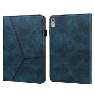 For Lenovo Tab P11 Gen 2 Embossed Striped Leather Tablet Case(Blue)