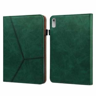 For Lenovo Tab P11 Gen 2 Embossed Striped Leather Tablet Case(Green)