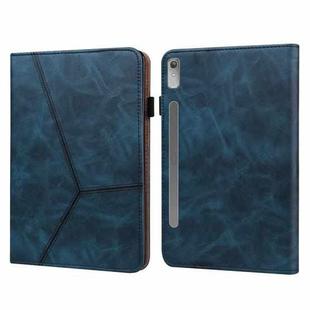 For Lenovo Tab P11 Pro Gen 2 Embossed Striped Leather Tablet Case(Blue)