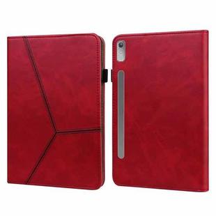 For Lenovo Tab P11 Pro Gen 2 Embossed Striped Leather Tablet Case(Red)