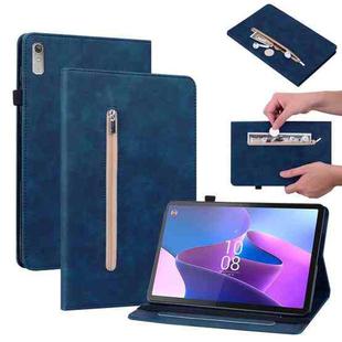 For Lenovo Tab P11 Gen 2 11.5 Skin Feel Solid Color Zipper Leather Tablet Case(Blue)