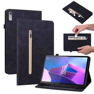 For Lenovo Tab P11 Gen 2 11.5 Skin Feel Solid Color Zipper Leather Tablet Case(Black)