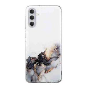 For Samsung Galaxy A34 5G Hollow Marble Pattern TPU Precise Hole Phone Protective Case(Black)