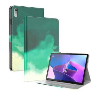 For Lenovo Tab P11 Gen 2 11.5 Watercolor Pattern Flip Leather Tablet Case(Cyan Green)