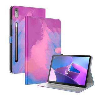 For Lenovo Tab P11 Pro Gen 2 11.2 Watercolor Pattern Flip Leather Tablet Case(Purple Red)