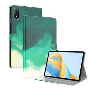 For Honor Pad V8 Pro Watercolor Pattern Flip Leather Tablet Case(Cyan Green)