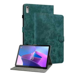 For Lenovo Tab P11 Gen 2 11.5 Tiger Pattern Flip Leather Tablet Case(Dark Green)