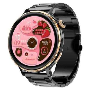 T21 1.32 inch Steel Band IP67 Waterproof Smart Watch, Support Heart Rate / Sleep Monitoring(Black)