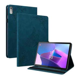 For Lenovo Tab P11 Gen 2 11.5 Butterfly Flower Embossed Leather Tablet Case(Blue)