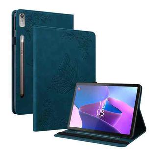 For Lenovo Tab P11 Pro Gen 2 11.2 Butterfly Flower Embossed Leather Tablet Case(Blue)