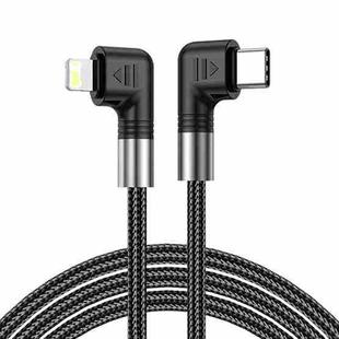 A9 30W USB-C/Type-C to 8 Pin Double Elbow Data Cable, Length:3m