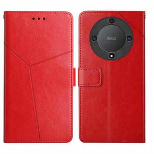 For Honor X9a 5G / Magic5 Lite HT01 Y-shaped Pattern Flip Leather Phone Case(Red)