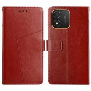 For Honor X5 4G HT01 Y-shaped Pattern Flip Leather Phone Case(Brown)